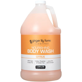 Ginger Lily Farms being poured from gallon into dispenser for cost-saving refill