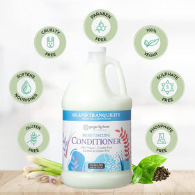 Ginger Lily Farms salon backbar with multiple gallons for cost savings