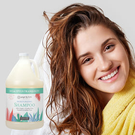 Ginger Lily Farms in salon shower setup showcasing professional, spa-ready use