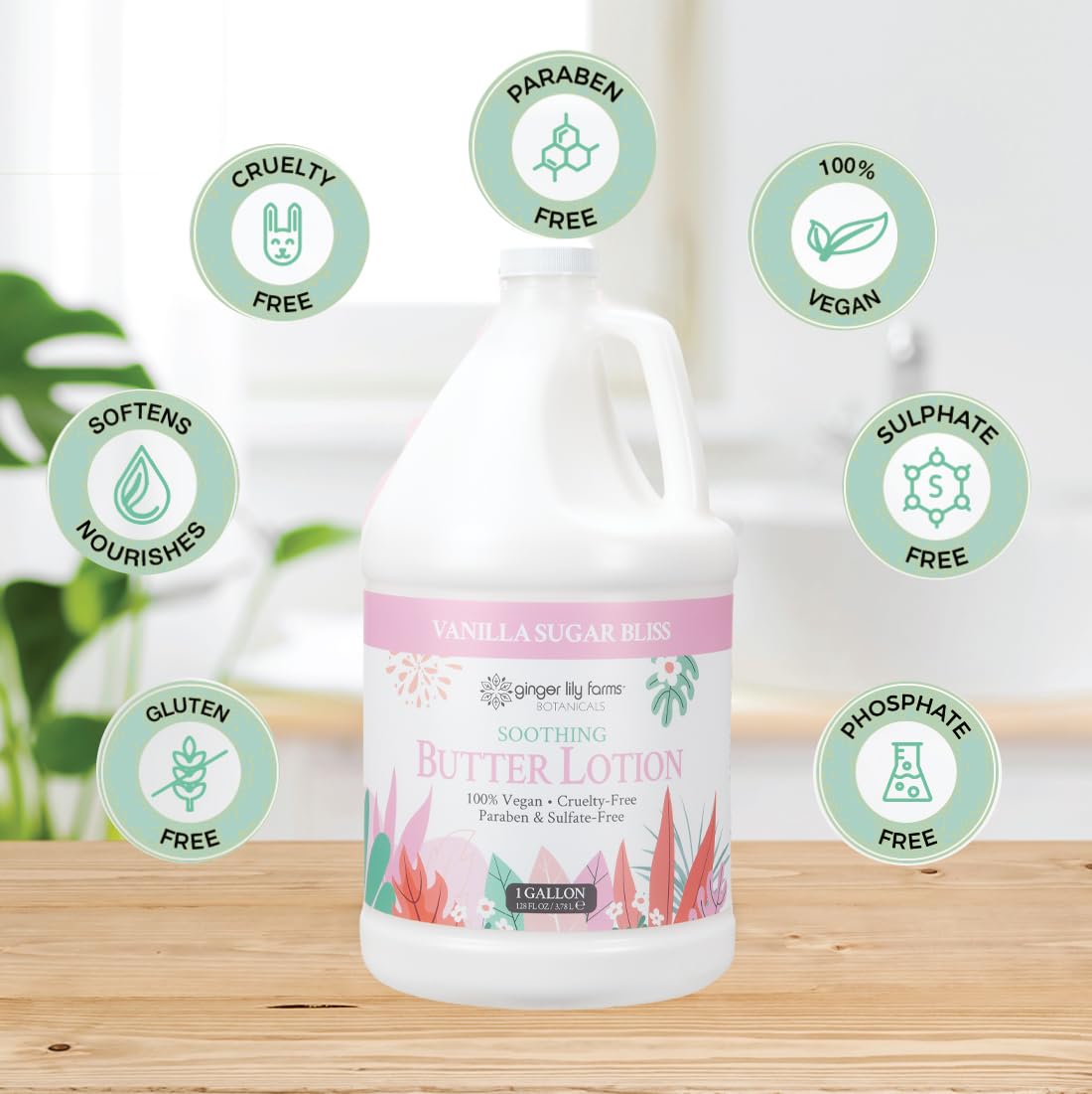 Ginger Lily Farms Vanilla Sugar Bliss scent ingredients arranged to illustrate fragrance