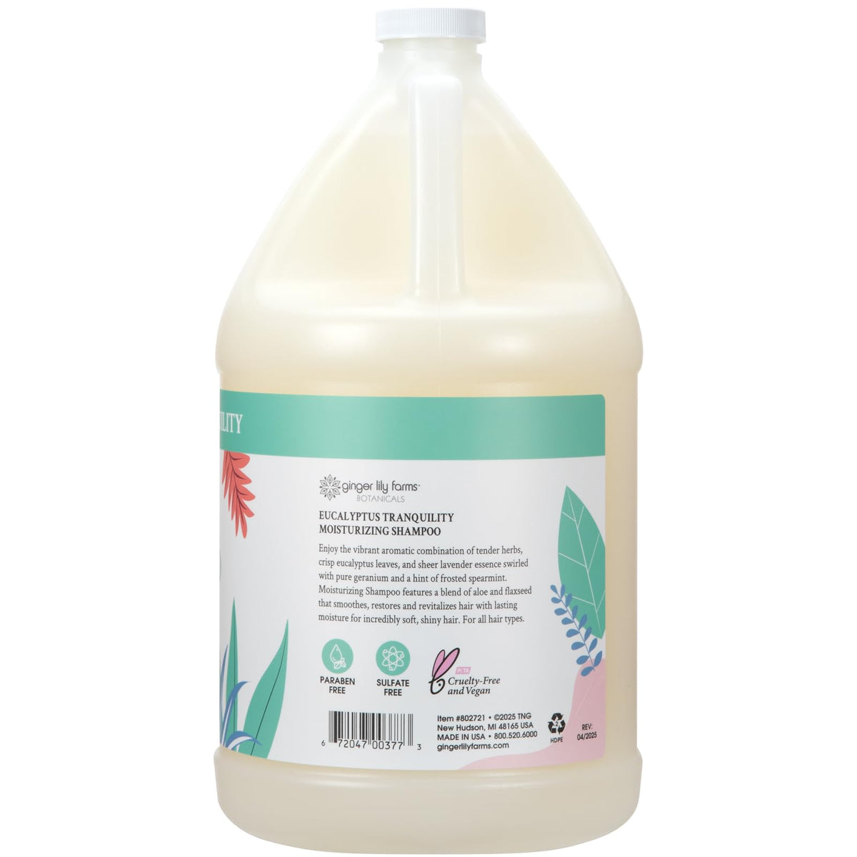 Ginger Lily Farms shampoo being dispensed from pump showing easy refill use
