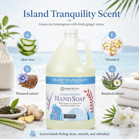 Ginger Lily Farms gallon beside household items to show scale and capacity