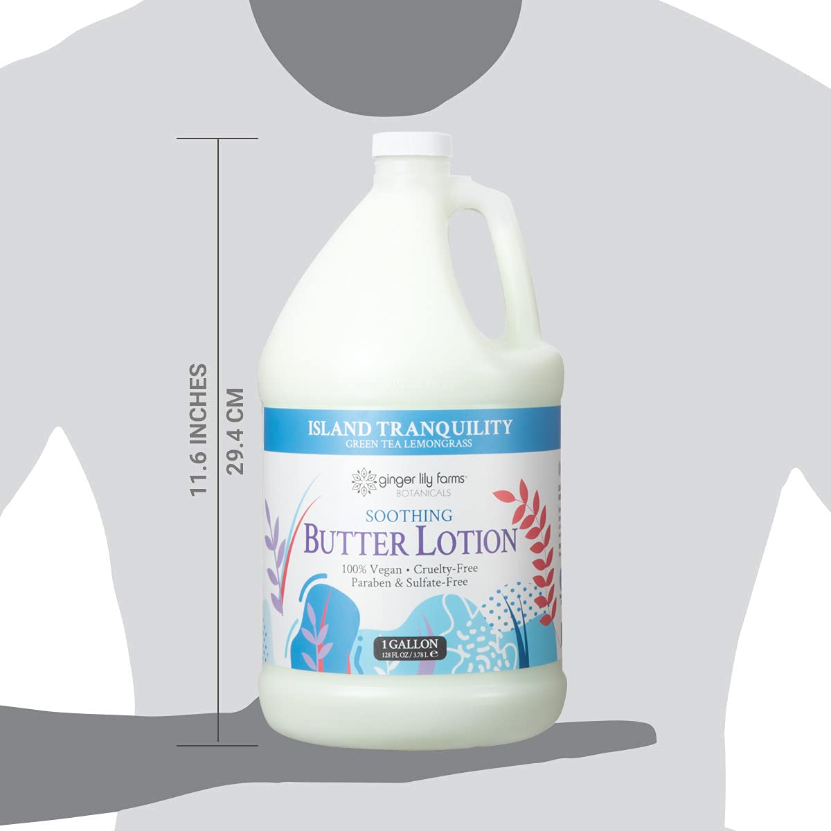 Ginger Lily Farms lotion in a spa setting conveying professional presentation