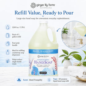 Ginger Lily Farms bottle staged at sink in spa setting creating calm atmosphere