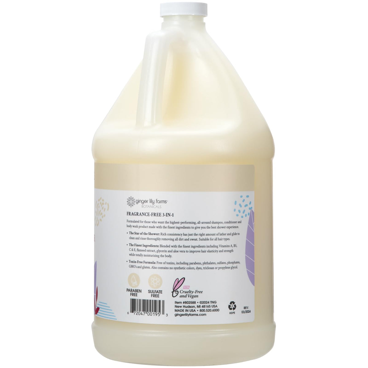 Ginger Lily Farms creamy texture close-up showing gentle lather and moisturizing feel