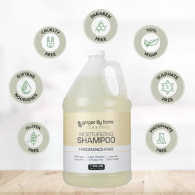 Ginger Lily Farms shampoo lather close-up showing moisturizing texture benefit