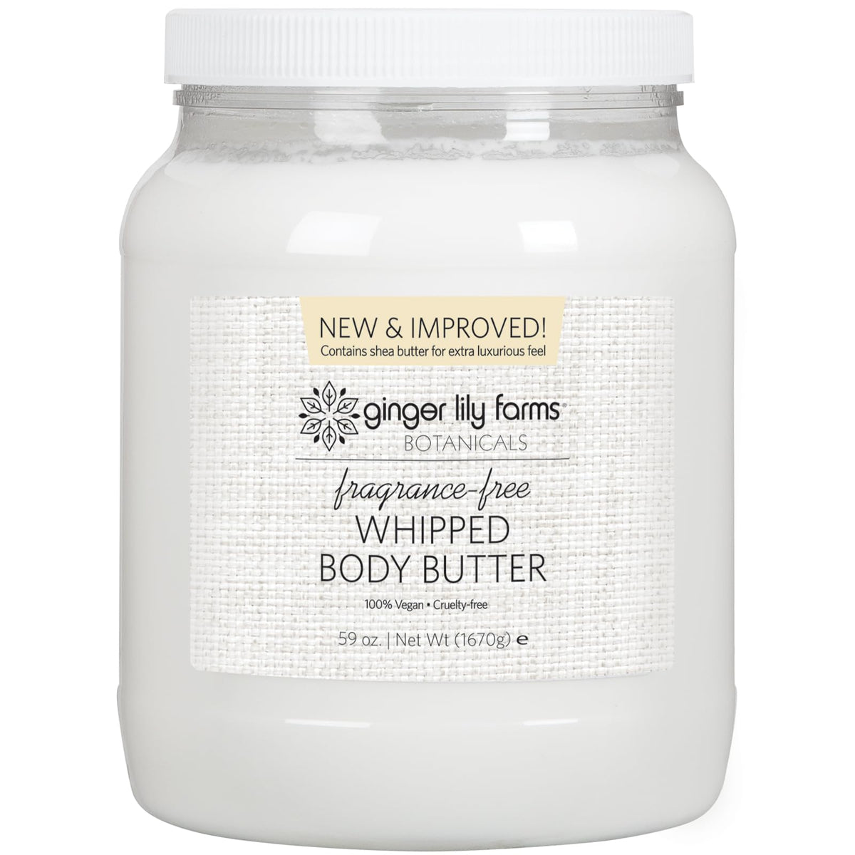 Ginger Lily Farms front jar showing packaging and large 59 oz size