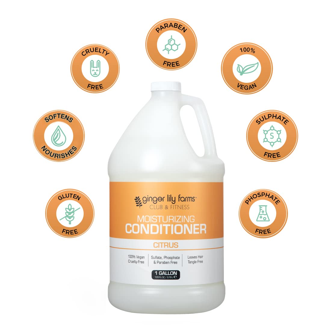Ginger Lily Farms natural botanicals display highlighting gentle ingredients