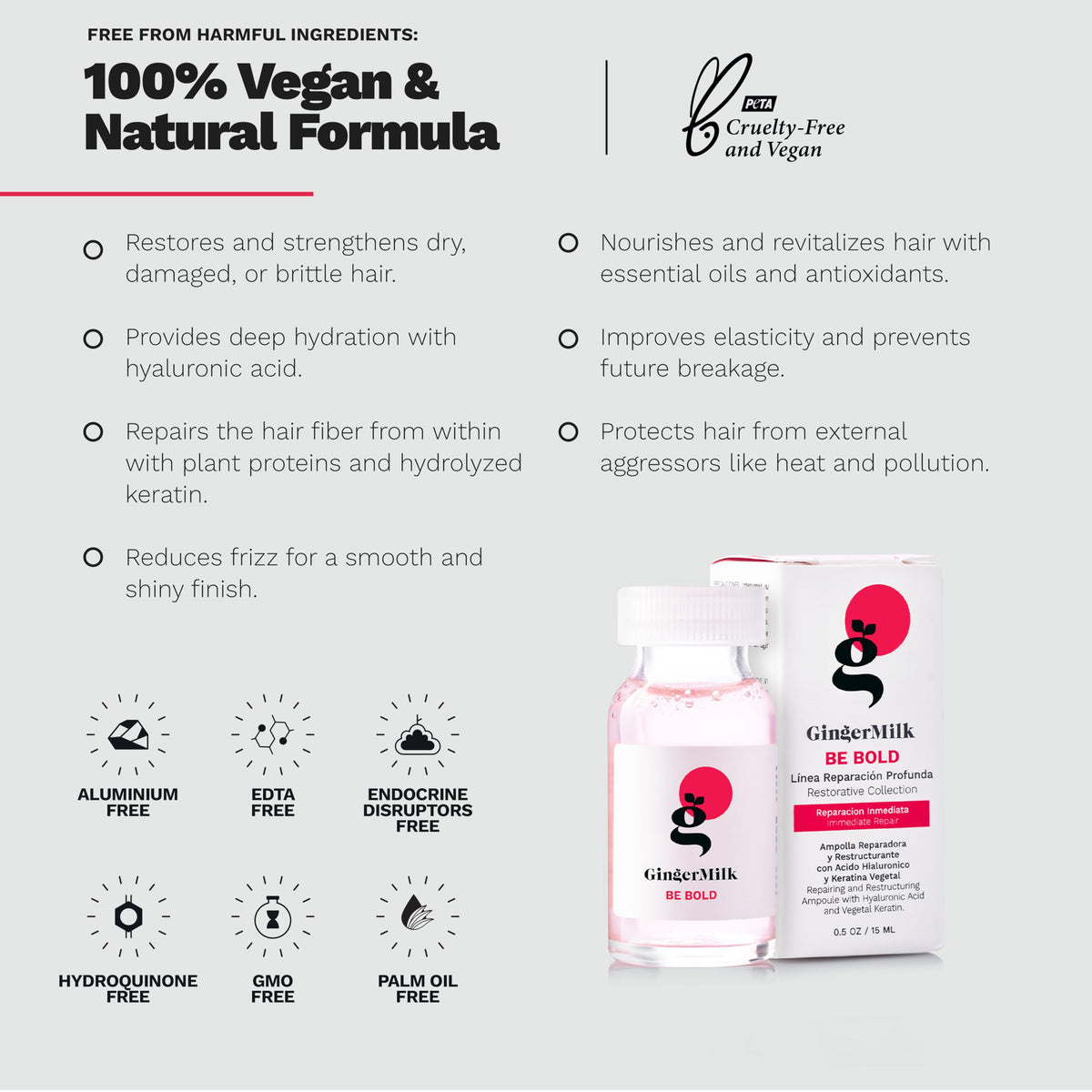 Ginger Milk ampoule application in hand demonstrating controlled dispensing