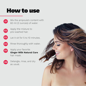Ginger Milk before and after split ends comparison for visible repair