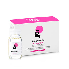 Ginger Milk ampoule closeup, clear serum texture for quick absorption and shine