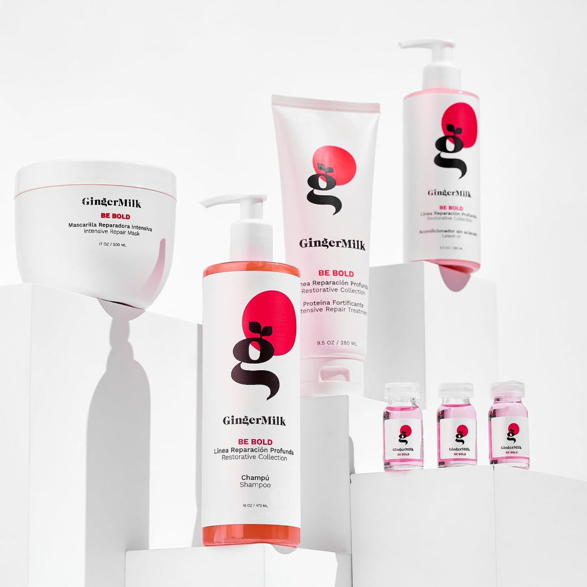 Ginger Milk bottle in bathroom lifestyle showing daily routine integration