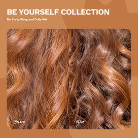 Ginger Milk before and after curly hair showing improved definition and frizz control