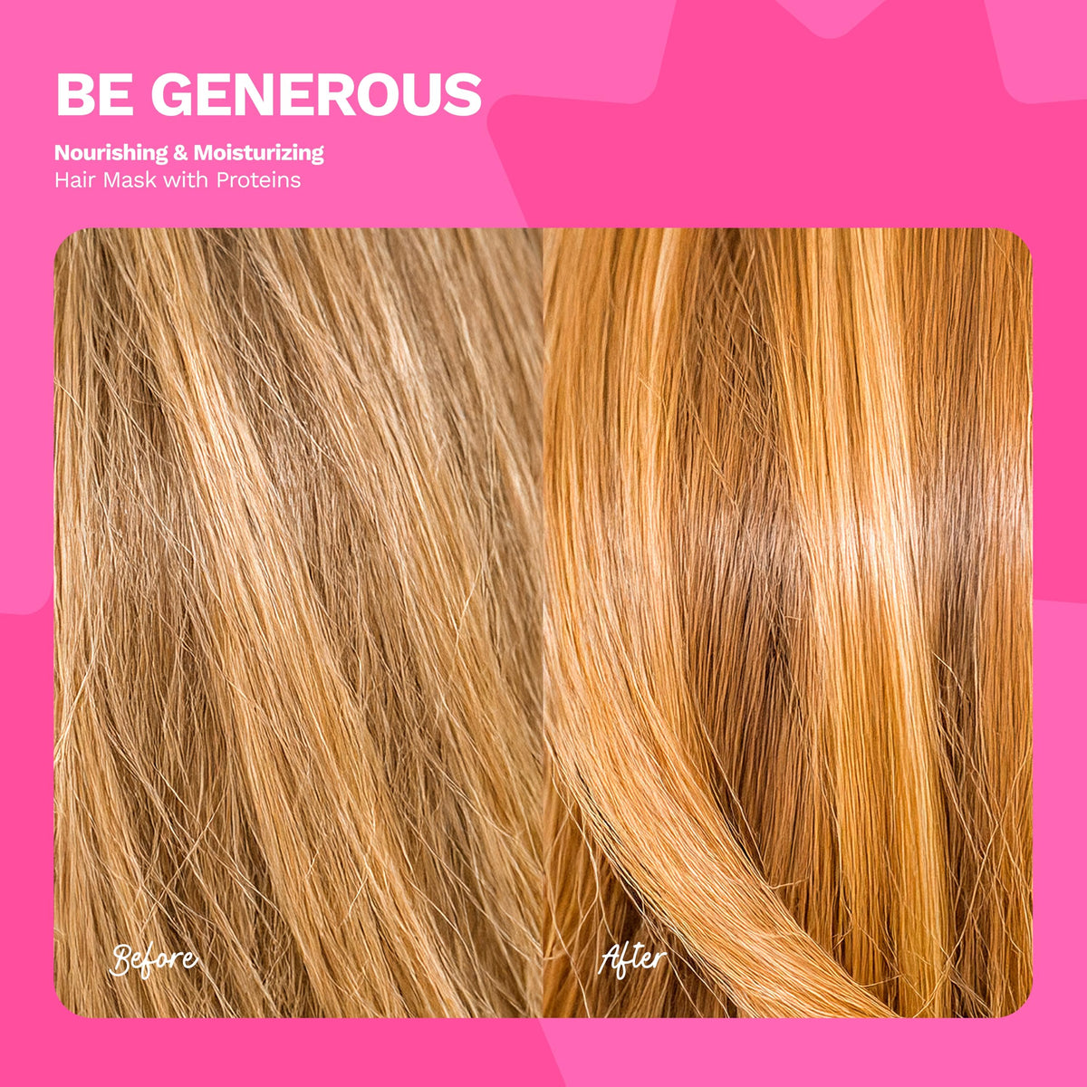 Ginger Milk before and after restored shine and smoother hair