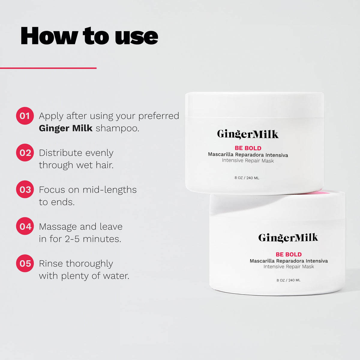 Ginger Milk Natural Care before and after hair strand showing improved shine