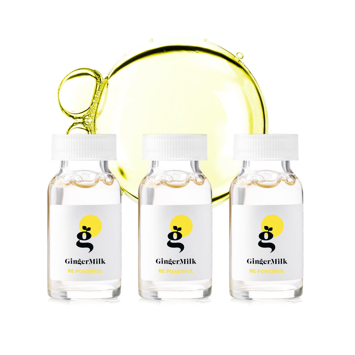 Ginger Milk front packaging showing ampoule benefits and branding