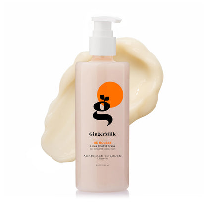 Ginger Milk front packaging showing product and benefit of lightweight shine