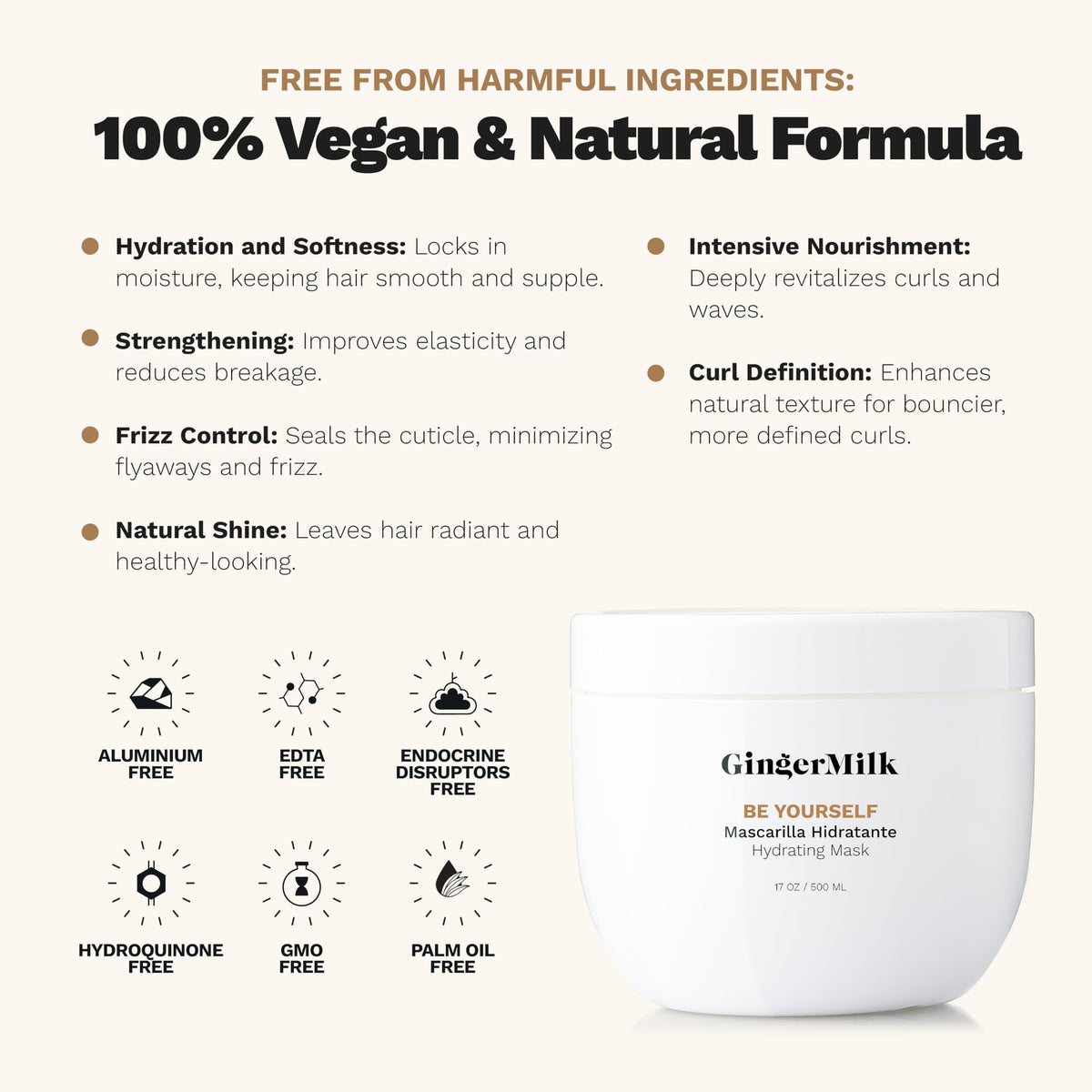 Ginger Milk applying mask to curly hair for easier detangling