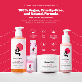 Ginger Milk Natural Care restructuring shampoo pump close-up for gentle cleansing