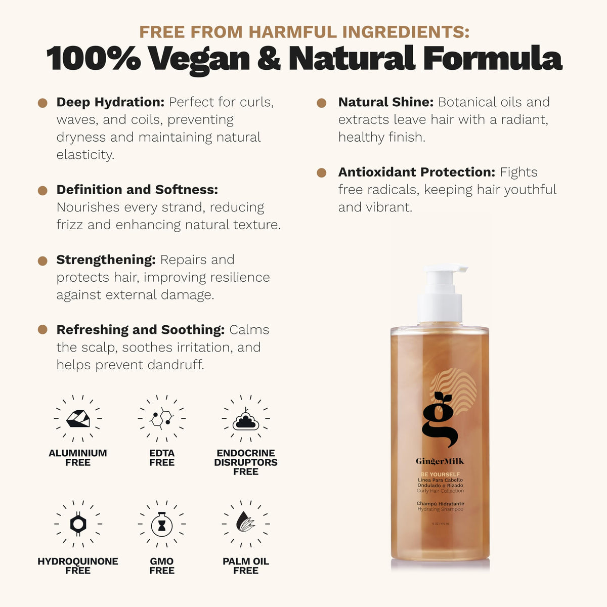 Ginger Milk shampoo foam texture demonstrating gentle lather
