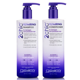 GIOVANNI 2chic front packaging showing full shampoo and conditioner benefits