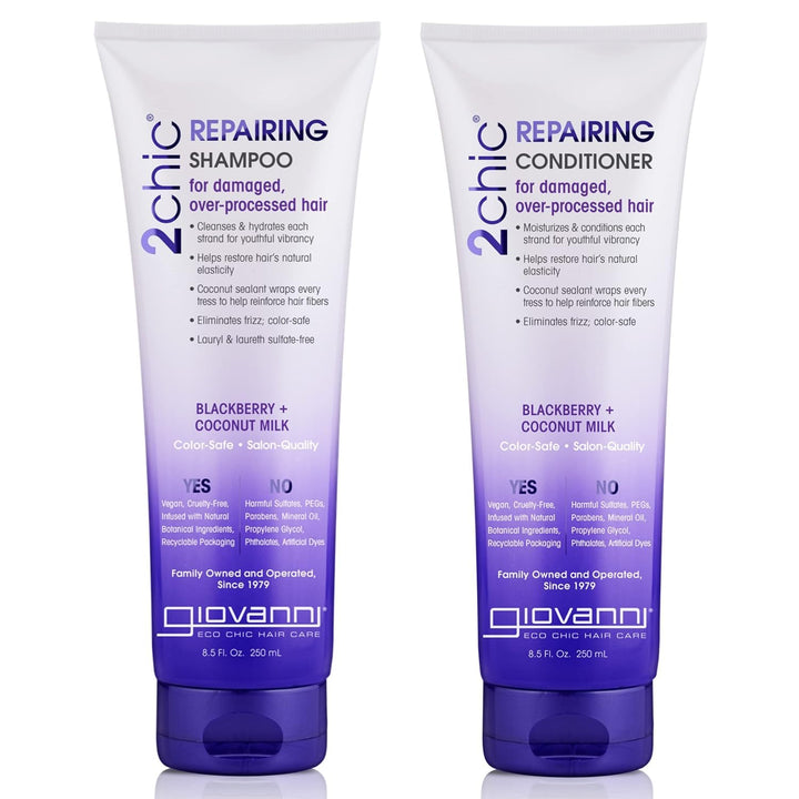 GIOVANNI front packaging showing both 8.5 oz bottles and benefits