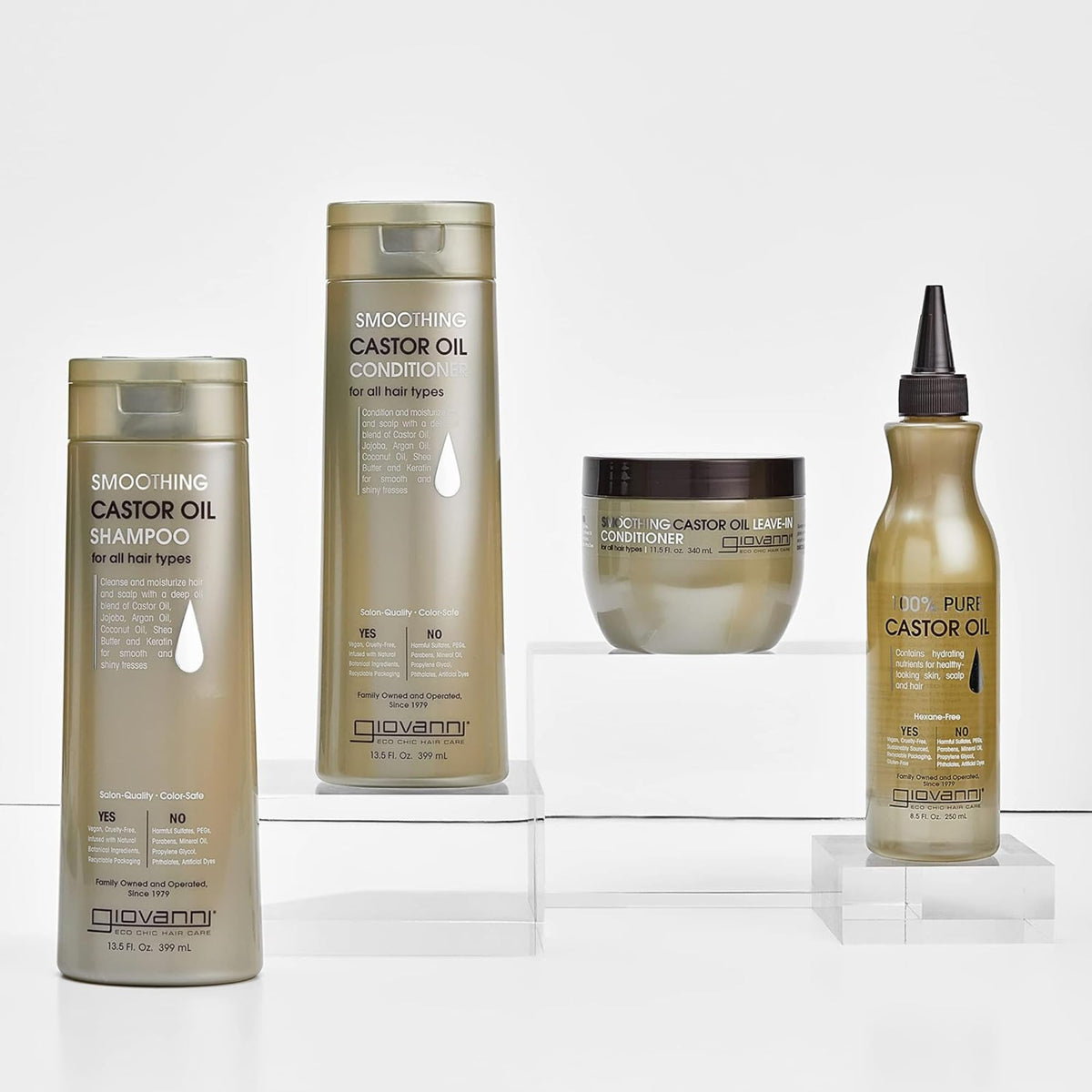 GIOVANNI conditioner applied to wet hair demonstrating detangling benefit