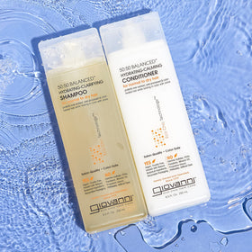 GIOVANNI duo in shower setting illustrating combined use for cleaner softer hair