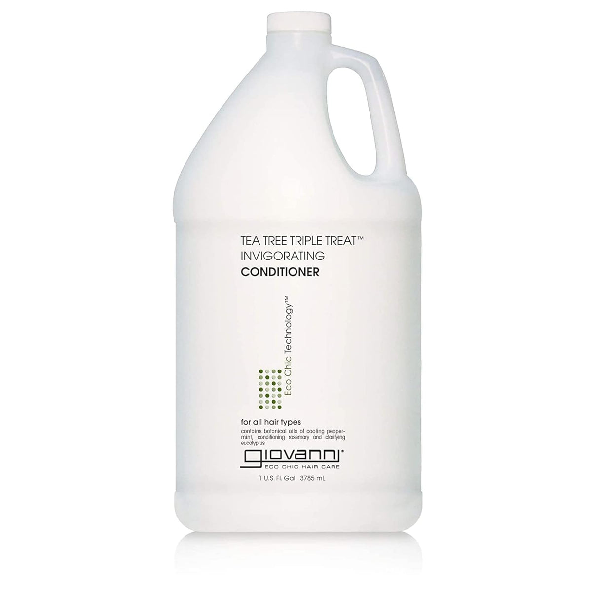 GIOVANNI front bottle view showing label and large 128 oz size benefit