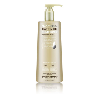 GIOVANNI bottle front packaging showing glossy hair benefit