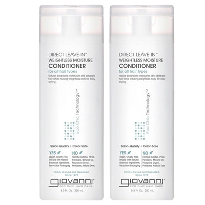 GIOVANNI front packaging shows lightweight conditioner and benefits