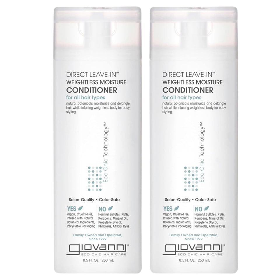 GIOVANNI front packaging shows lightweight conditioner and benefits
