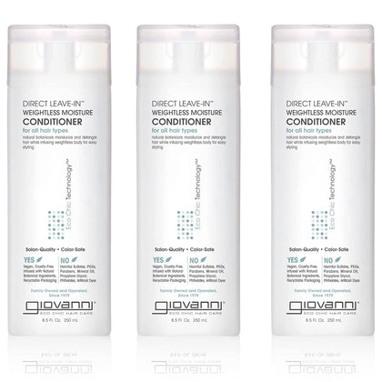 GIOVANNI front packaging showing 8.5 oz bottle and branding benefits