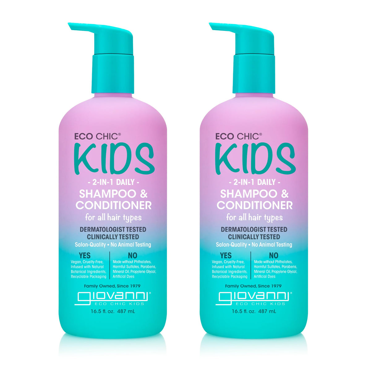 GIOVANNI front packaging showing label and eco-chic kid-friendly benefits