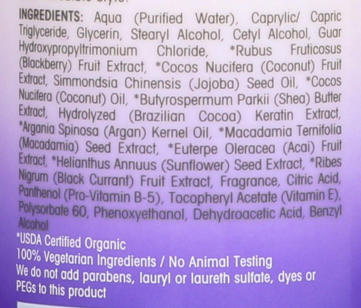 GIOVANNI blackberry and coconut display highlighting nourishing ingredients
