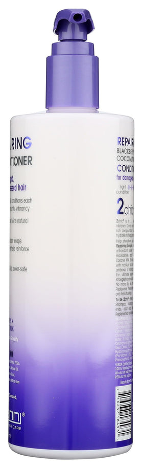 GIOVANNI label close-up displaying color-safe and vegan benefits