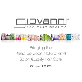 GIOVANNI label close-up showing natural ingredients and cruelty-free certification benefits