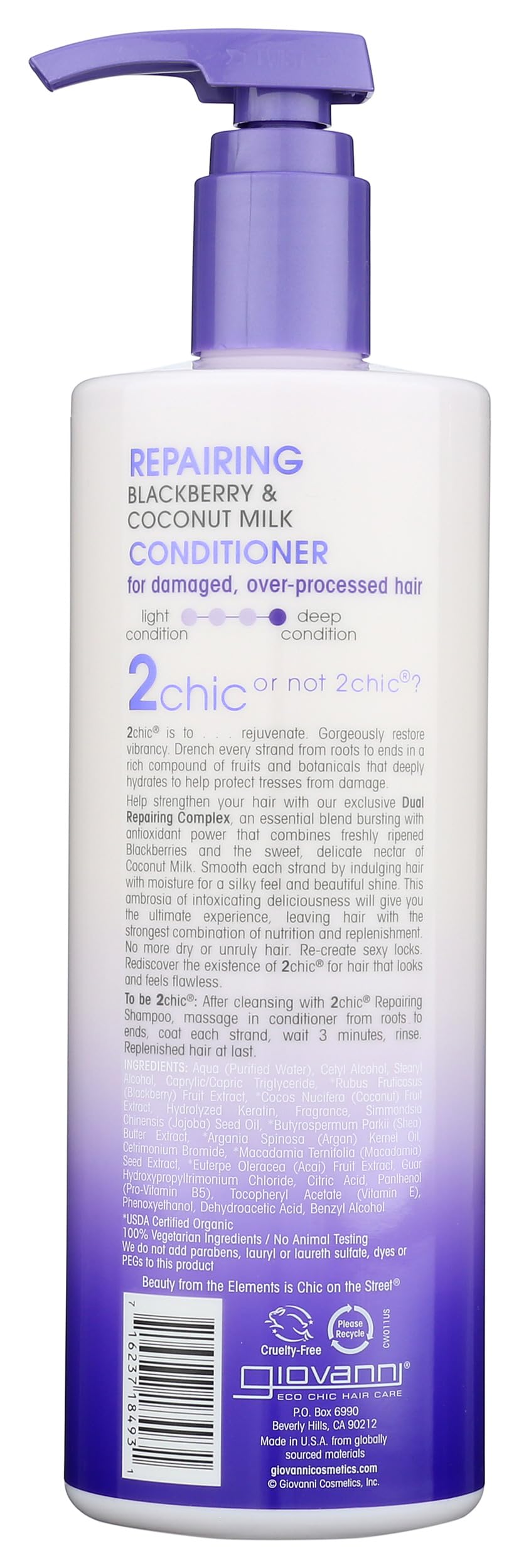 GIOVANNI creamy conditioner texture on palm for hydration benefit
