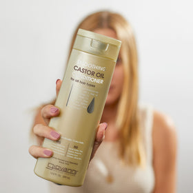 GIOVANNI label and pump detail highlighting ingredient transparency and ease