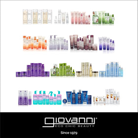 GIOVANNI recyclable packaging and Leaping Bunny badge showcasing eco and cruelty-free benefits