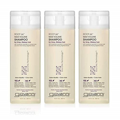 GIOVANNI front packaging showing product and volume benefits