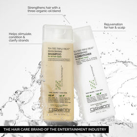 GIOVANNI shampoo pour closeup showing lather and scalp-refresh benefit