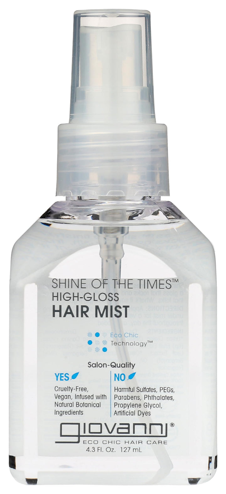 GIOVANNI bottle front packaging showing label and gloss benefit