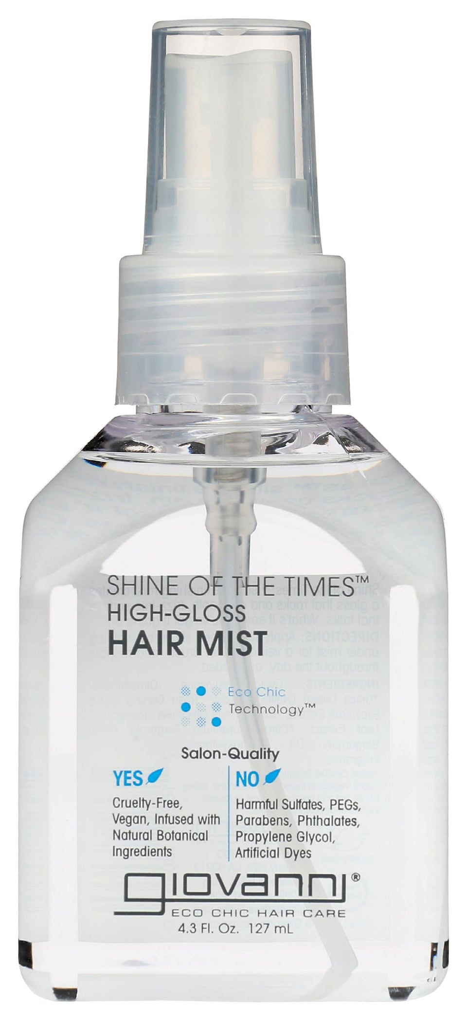 GIOVANNI bottle front packaging showing label and gloss benefit