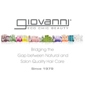Giovanni label ingredients detail highlighting organic components and paraben-free benefits