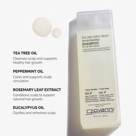 GIOVANNI shampoo texture and lather demonstrating gentle cleansing