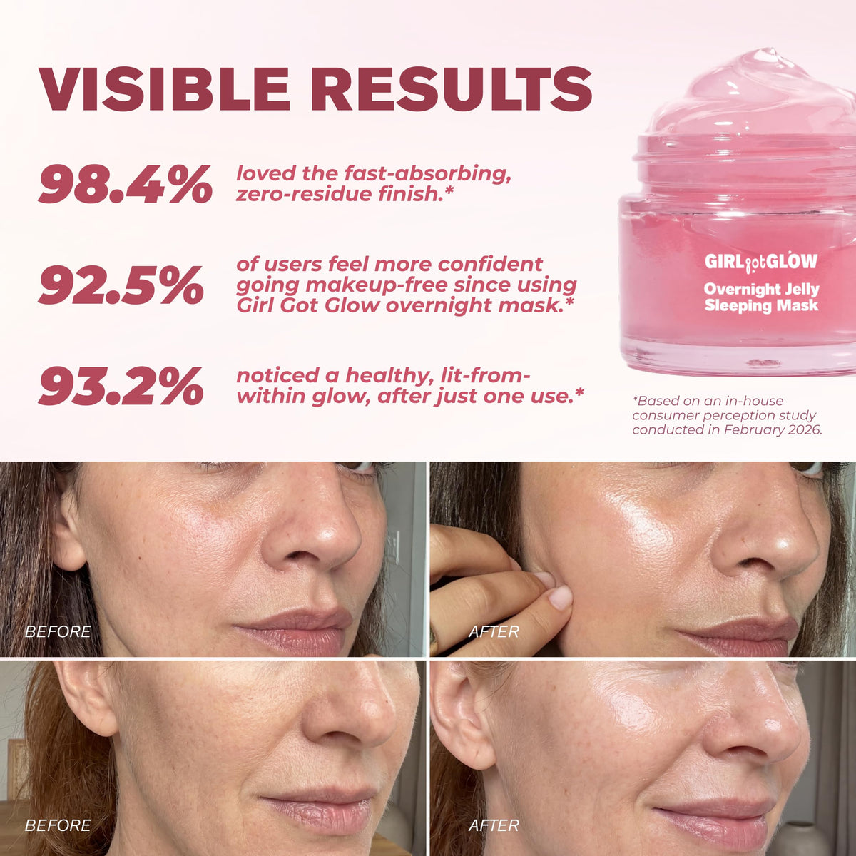 Girl Got Glow cream on back of hand demonstrating texture and quick absorption benefit