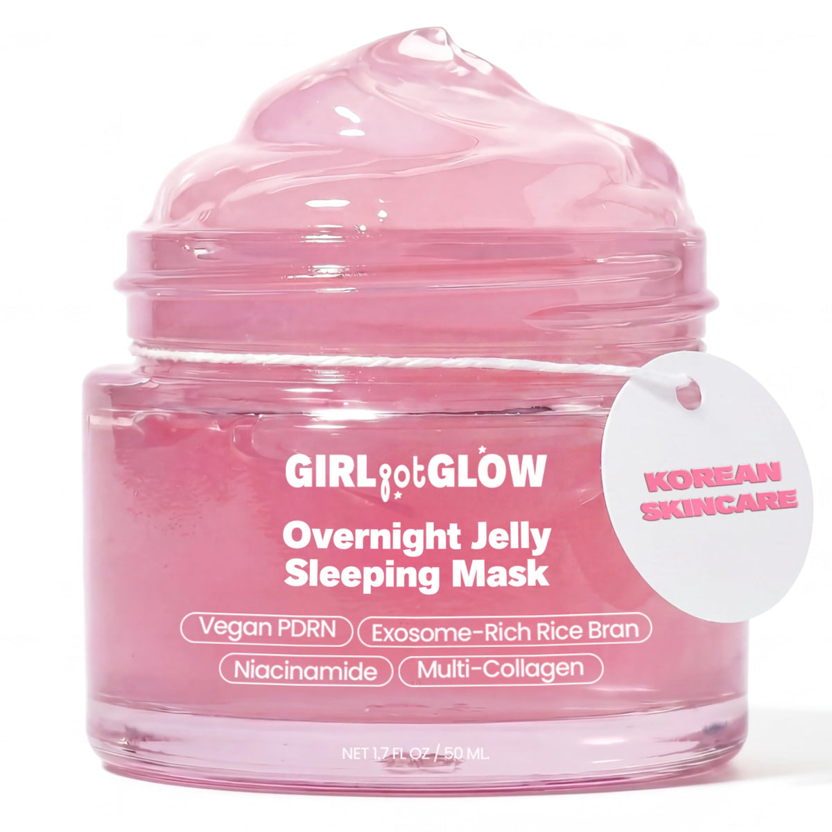 Girl Got Glow front packaging showing jar and product name, highlights premium Korean formula