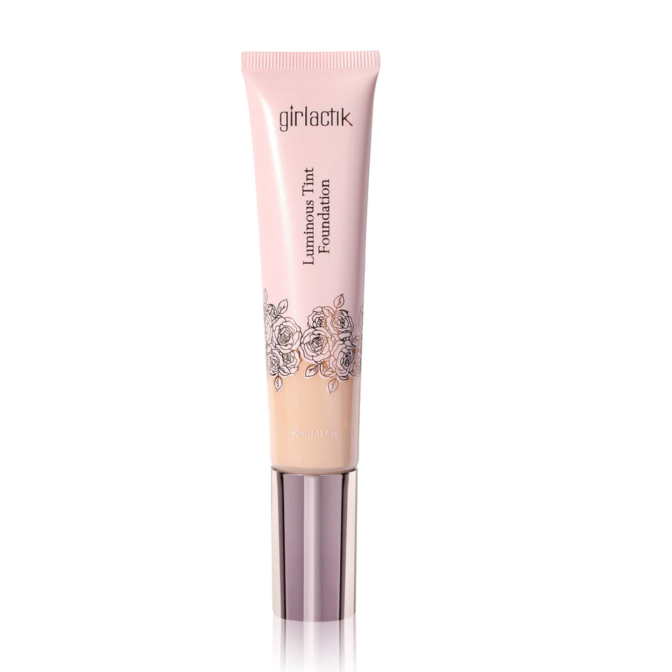 Girlactik Luminous Tint Foundation front tube showing label and size for easy recognition and storage