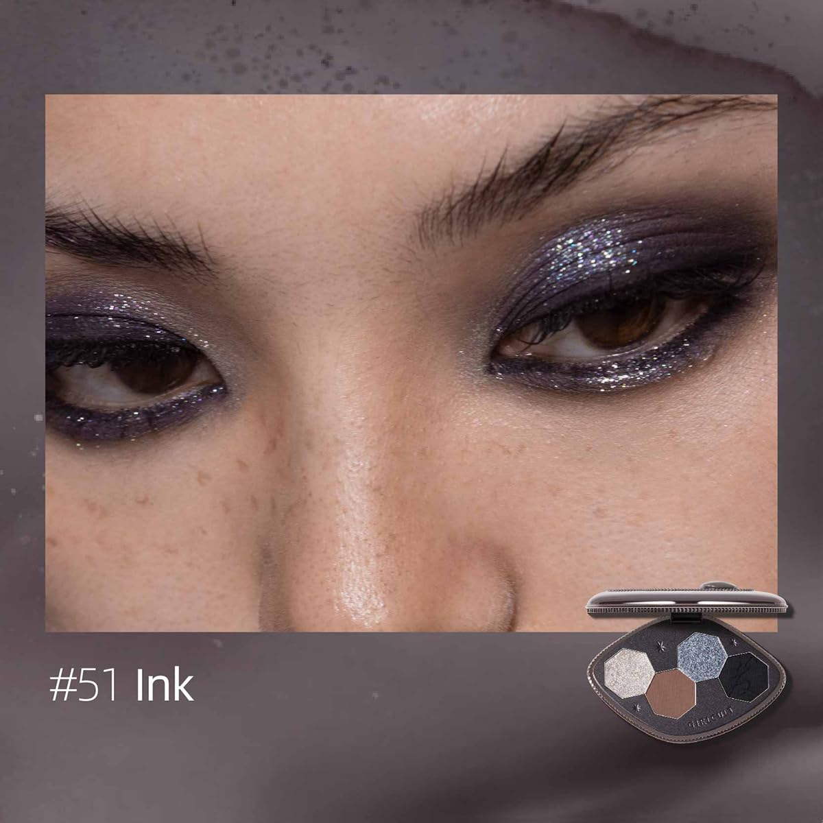 GIRLCULT applied on eye demonstrating matte depth and glitter highlight